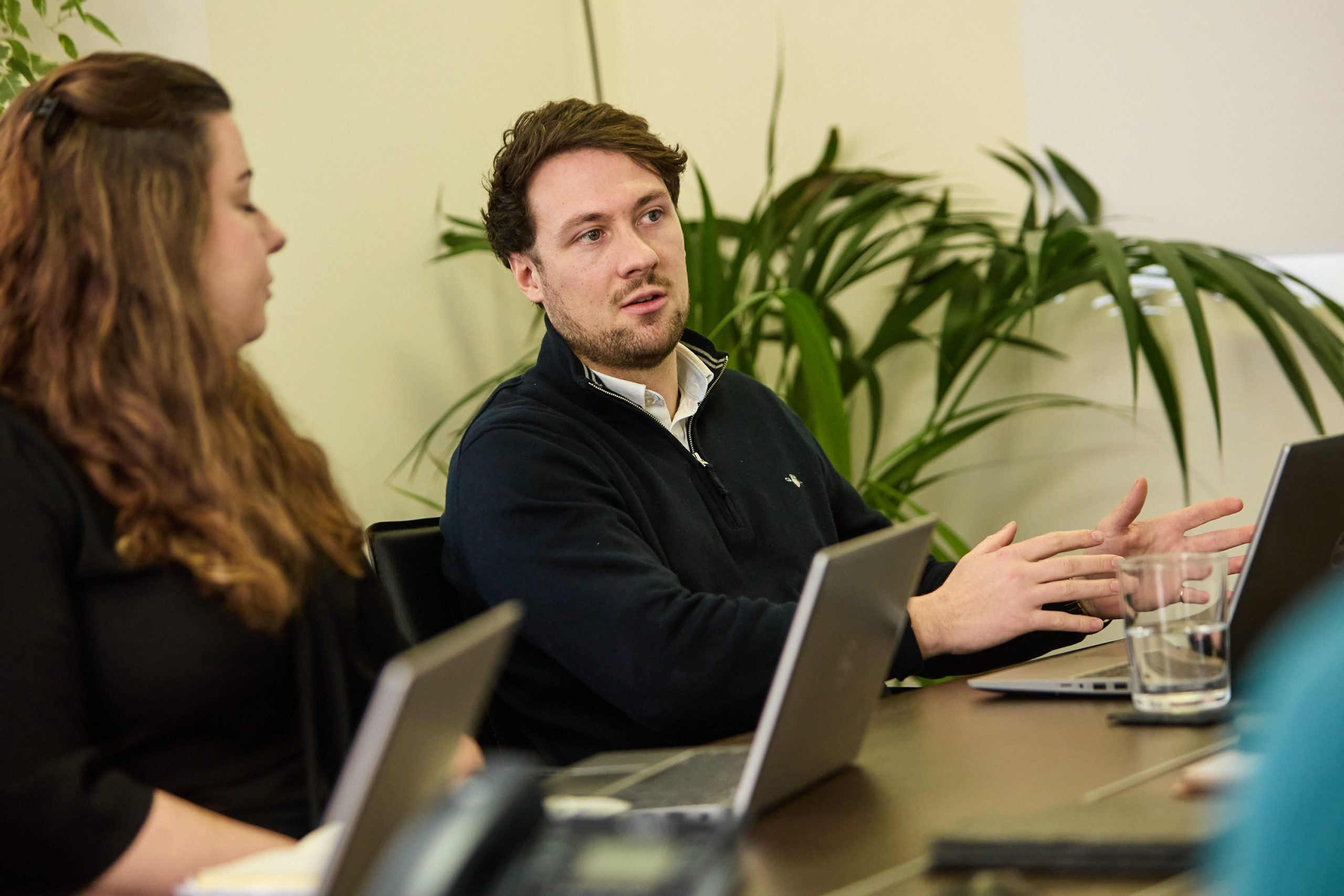 team discussing market moves on back of Trump Tariffs